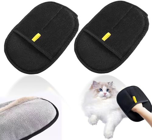 2 guantes magnéticos de pelo de doble cara, guante para eliminar el pelo de animales, principio electrostático, cepillo de pelusa de doble cara, antiestático, cepillo para eliminar el pelo de animales