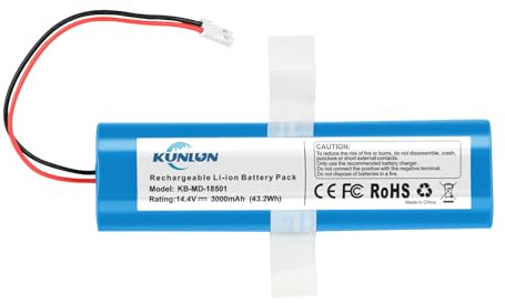 KUNLUN 14,4V 3000mAh batteria di ricambio agli ioni di litio per iLife V3s Pro V50 V5s Pro V8s X750 per Medion MD 18500 18501 18600 Aspirapolvere Robot per la casa