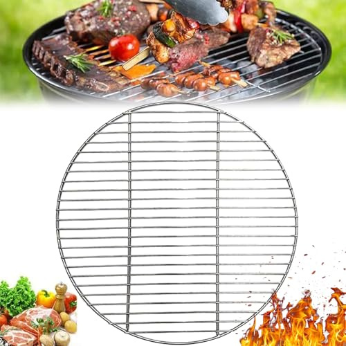 Grillrost Edelstahl Rund Ø 40cm, BBQ Grillgitter Backblech für Camping, Picknick, Garten, langlebige geschweißte Konstruktion, gleichmäßige Erwärmung, einfache Reinigung