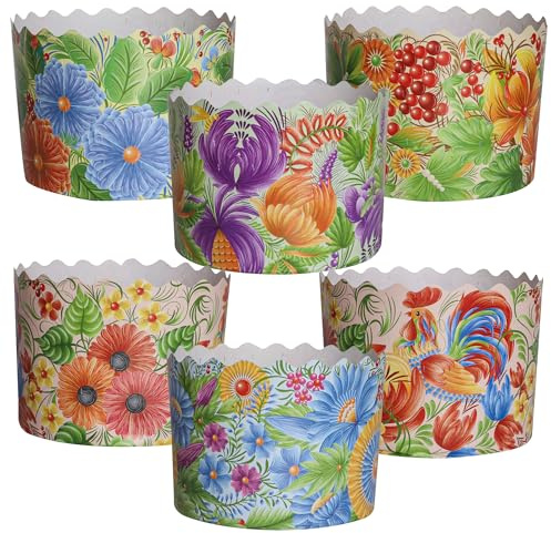 12oz Panettone Paper Mold Large - 12pcs, H 3.54″x4.11″ W (9cm x11cm) Kulich Mold - Round Panettone Paper Baking Molds - Pans Paper Panettone - Easter Bread Baking Forms
