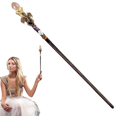 Handgemachte Crystal Witch Wand - Kinder Kostüm-Stick, Rollenspiel Prop | Enchanted Princess Party Dance Birthday Zubehör, Natural Magic Stone Wand für Garten Halloween Weihnachten Celebration Fantasy