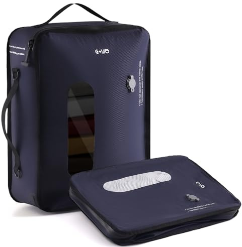 COOLIFE Vacuum Bags for Travel, TPU Vacuum Storage Bags Reusable Vacuum Compression Bags for Carry-on Baggage, Home Storage and Moving- Space Saver Vacuum Bags