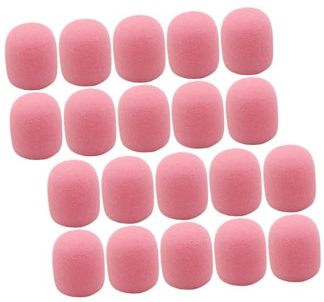 Schwamm Mikrofonüberzüge Rosa Ersatz oder Defekte Abdeckung 20 Stück | Schwamm Mikrofonabdeckungen für Ansteckmikrofone, Schützt vor Feuchtigkeit, Feine Verarbeitung