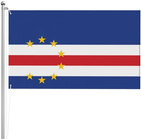 Flag of Cape Verde Double Sided Flag 3x5FT. Heavyweight triple-layer double-sided outdoor flag, 3x5ft, polyester garden banner.