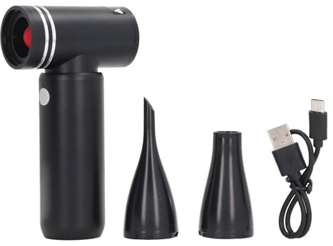 Souffleur de poussière électrique 110 000 TR/Min Puissant turboventilateur Portable sans Fil avec Buses pour Maison, Voiture, Clavier, extérieur, Alliage d'aluminium 415 g 132 x
