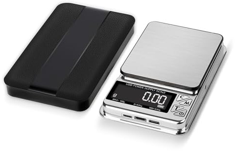 Bilancia elettronica ad alta precisione 500g/100g digitale LCD conteggio bilancia da cucina tascabile in acciaio inox ricarica USB(500g 0.01g)