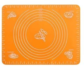 Tappetini stendipasta Tappetino da forno in silicone for pasticceria, antiaderente, for biscotti, pane, impastatrice, for torte, pizza, fondente(Orange 29x26)