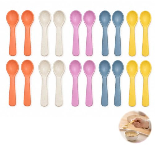 20 PCS Plastic Spoons, Colorful Plastic Teaspoons for Coffee Tea and Yogurt | Reusable Plastic Spoon for Dessert Frozen Treats Soup Rice Kitchen Daily Use