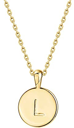 PAVOI 14K Yellow Gold Plated Letter Necklace for Women | Gold Initial Necklace | Letter L
