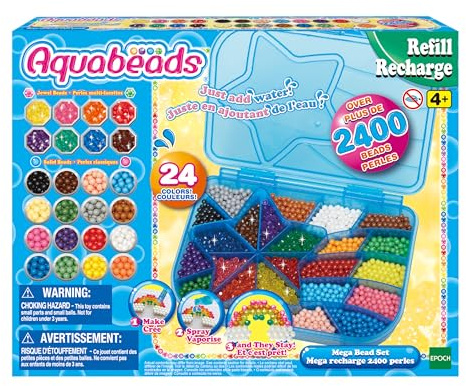 Aquabeads - La méga Recharge 2400 Perles - Kit de Loisirs créatifs - Activité Manuelle Enfants en Toute autonomie - Recharge de Perles Qui collent avec de l'eau - Jouet Enfant 4 Ans et + - 31502