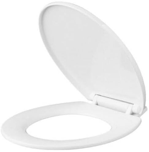 Plastic Toilet Seat White Bathroom - Includes Fittings, Standard Toilet Seat Size | Easy Clean & Wipe, Smooth Surface | Heavy Duty & Easy to Install | Durable Quality & Long Lasting