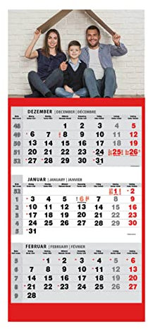Generisch 2022 3-Monatskalender Bürokalender Wandplaner Dreimonatskalender Wandkalender Kalender Büro Dreiteilig Buero Kalender 330x700 mm (G7)