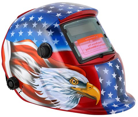 Automatik Schweißhelm mit Verdunklungsfunktion, Solarbetriebene Schweißmaske Solar Schweißschild Schweißen Breiter Schatten für TIG MIG ARC SMAW Lichtbogen