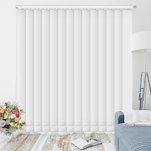 Cortina Vertical con Bandas de Tela Shantung de 127 MM, Lamas Verticales para Oficina, Soportes de Techo, Medidas y Colores Personalizables