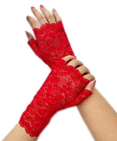 bmactosh Women's Lace Gloves Fingerless Floral Gloves Wedding Party Costume Accessories