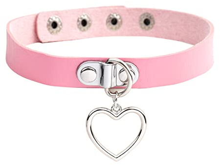 MILAKOO Punk Rock Choker Damen Gothic Lederhalsband mit Anhänger Herz Punk Halsband Frauen verstellbar