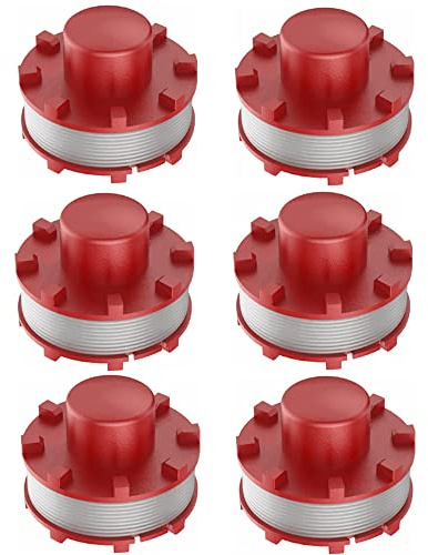 Ersatz Fadenspule für Einhell GE-CT 36/30 Li E Rasentrimmer-Zubehör, Ersatzspule Passend für Akku-Rasentrimmer GE-CT 36/30 Li E Solo, AGILLO 36/255 BL, AGILLO 18/200 Rasentrimmerfaden 8m (6 Stück)