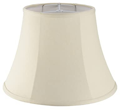 Aspen Creative 38005, Handsewn Natural KD Spider Shade, 9 Top x 15 Bottom x 11 Slant , White