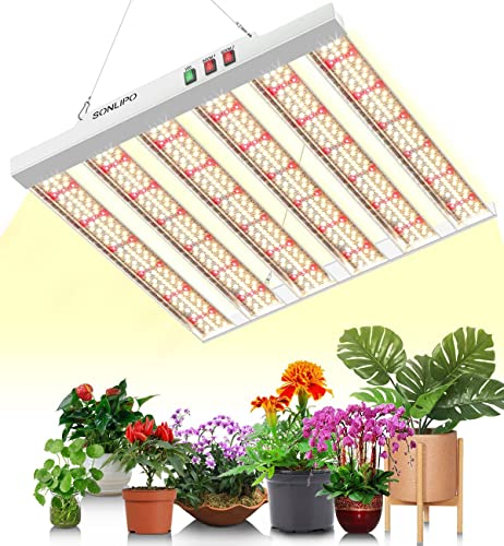 JideTech Lámpara de cultivo LED SPF2000 de 200 W, espectro completo, con 882 diodos ideal para plantas de interior, hortalizas, flores y sembradoras, para armario de cultivo 120x120cm, 90x90cm