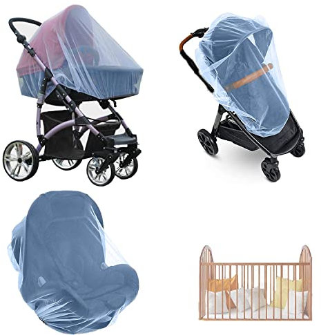 Zanzariera Passeggino Universale, Zanzariere Carrozzina per Neonati per Protezione da Vespe,Zanzare e Insetti,Tessuto a Rete Fina Copri Ovetto Neonato,Copri passeggino lavabile Neonati Culla e Lettino
