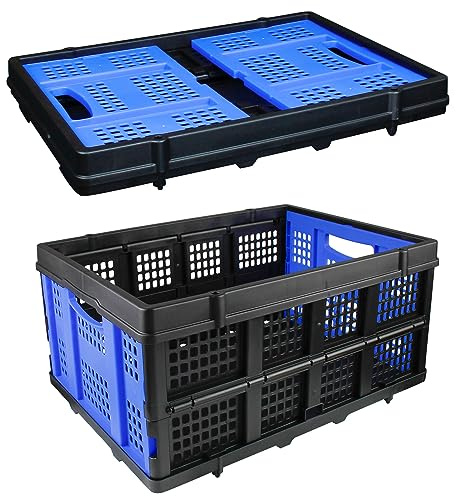 APOXCON Plastic Collapsible Storage Crate, Folding Storage Basket for Home, Shopping and Office