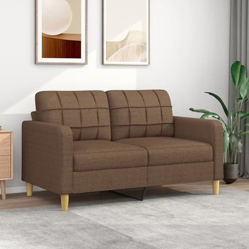 SECOLI 2er Sofa zweisitzer - Braun-Stoff-140cm