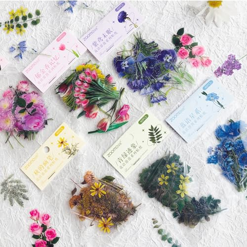 240Pcs Scrapbooking Stickers Blumen Set,Sticker Zubehör Scrapbook Aufkleber für Bullet Journal,Planner Album, Notebook, fotoalbum Diary DIY Art Crafts