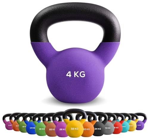 DONATIF - Kettlebell in Ghisa Rivestita in Neoprene da 4 a 32 Kg