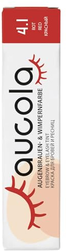 Aucola Augenbrauen- und Wimpernfarbe, 8 strahlende Nuancen, mischbar, intensive Deckkraft, bis zu 6 Wochen haltbar, cremige Konsistenz, volumengebend (4.1 rot 15ml)