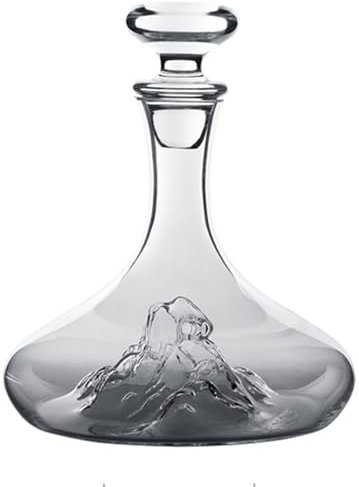 Carafe à vin en verre cristal avec bouchon en verre, carafe à vin rouge Iceberg, carafe à vin rouge à séparation rapide, accessoires à vin (1200 ml, transparent)
