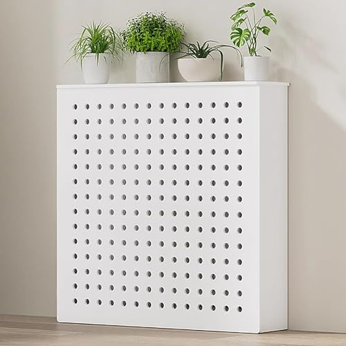 Heizkörperverkleidung Holz Heizungsabdeckung Weiß Radiator Cover Heizkörperregal Heizungsverkleidung Heizkörperabdeckung Kühlergrill Atmungsaktiv Heizung Heizkörper Abdeckung für Das Heimbüro(L50*H60*