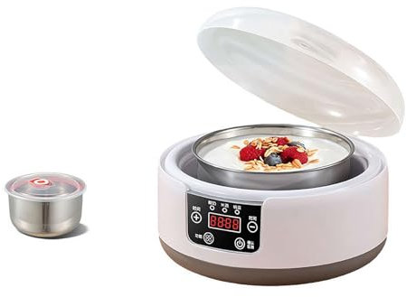 LLSUZY Yogurt Maker, máquina automática multifunción de 1,2 L con control de temperatura constante y temporizador, yogurteras digitales con olla interior de acero inoxidable, regalo de salud para