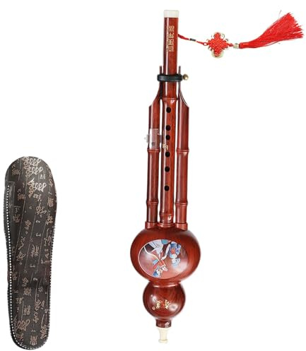 Huayeex Cucurbit Flute Etniskt Instrument, kinesiska handgjorda Hulusi | Etnisk traditionell gurkflöjt för barn - Blåsinstrument i två lägen för entusiaster, studenter, barn, professionella spelare