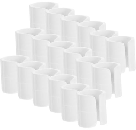 HOMSFOU Piedini per Sedie Tubolari in Plastico Bianco, Protezioni per Gambe Mobili Antiscivolo per Ufficio, 50 Pezzi per Proteggere Pavimenti Delicati