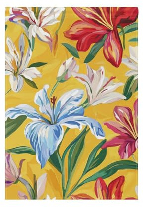 Fleurs de lys et marguerites, iris jaunes, drapeaux de jardin pour l'extérieur Halloween bannière pour décoration de porche 71 x 101 cm double face