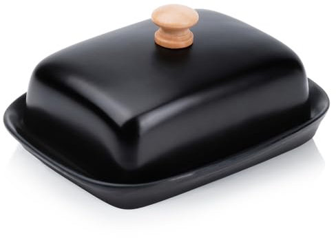 Beurrier en céramique noir