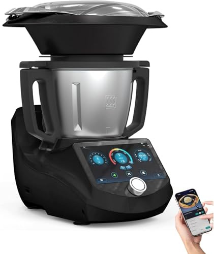ChefRobot Küchenmaschine UltraCook CR-7 – multifunktionaler Kochmixer mit 3-Liter-Schüssel, TFT-Display, Schwarz