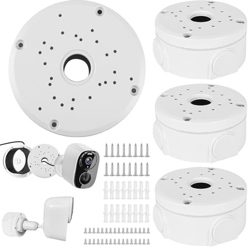 4 Stücke Wasserdichte Anschlussdose für Überwachungskamera, Anschlussdose Universal für Dome-Kamera, Kamera-Anschlussdose, Überwachungskamera-Montagebox, Universal Abzweigdose Überwachungskameras