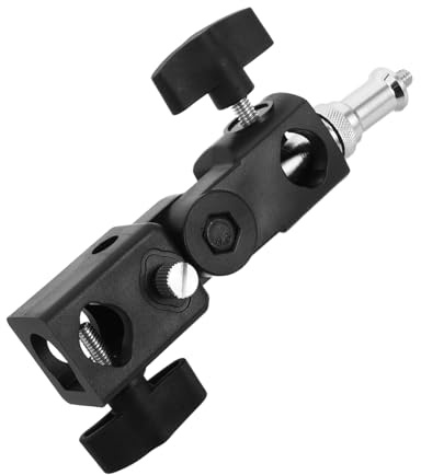 Flash Stand Bracket Adjustable Umbrella Mount Holder for Studio Lighting | Abs and Metal Build, Lightweight Portable Design, Quick Setup, Black Finish, for Weddings and Studio Use