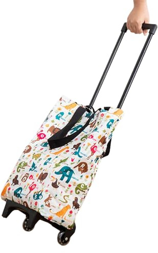 Liakyunf Carrello della spesa su ruote, borsa portatile pieghevole con ruote, carrello della spesa pieghevole, per viaggi, campeggio, , spiaggia, mercato, casa, conservazione di frutta e verdura
