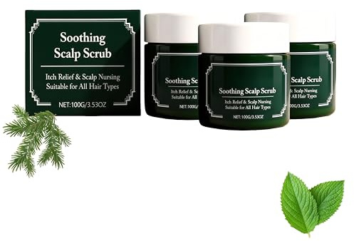 Scalp Soothing Cream, mit Rosmarinöl für Trockene Haare, Lang anhaltende Feuchtigkeit, Pflege bei Schuppen & Irritationen für Sensible Kopfhaut für Tägliche Haarpflege Routine (300g, 3pc)