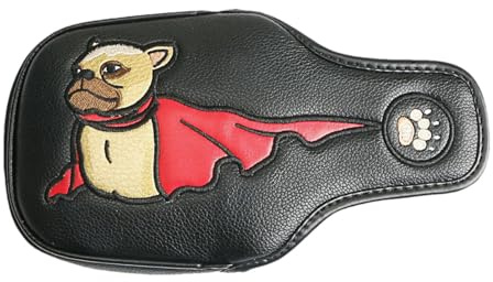 Funda impermeable para cabeza de palo de golf con cierre magnético, cubierta para cabeza del conductor, protector de palo de golf de bulldog francés, se adapta a putters de mazo de eje central, piel