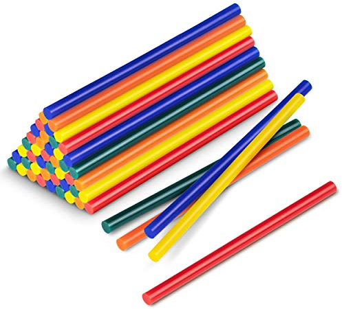 TROTEC Heißklebestifte – 50 Stück, 7 mm, Bunt - Klebstoff für Heißklebepistole für DIY, Abdichten, Verfugen, Basteln und Dekorieren