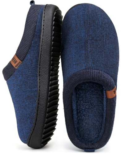 MERRIMAC Pantoufles classiques confortables en mousse à mémoire de forme pour homme Bleu foncé,43-44 EU
