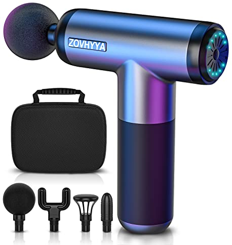 ZOVHYYA Pistola Massaggiante Mini Pistola Massaggio Muscolare 6 Velocità Massaggiatore Elettrica 3200rpm con 4 Testine e 4000mAh Portatile Percussione a Tessuti Profondi Rilassare i Muscoli Tipo C