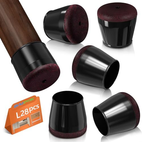 Gommini per Sedie Rotondi, 28 Pezzi Feltrini per Sedie, Tappi per le Gambe Delle Sedie per Pavimenti in Legno, Protezione Antigraffio, Elastiche(Fit:29-37mm)