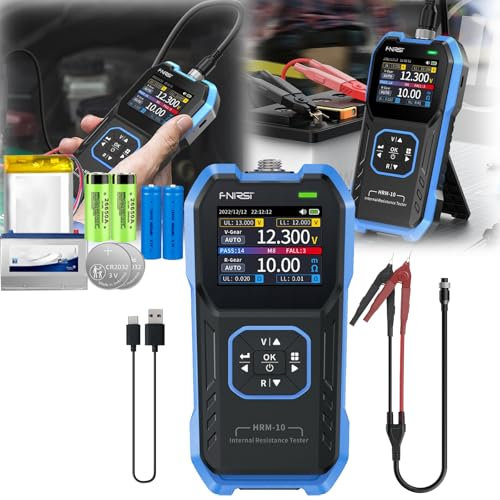 Akku Tester, 100V 200Ω Autobatterietester Innenwiderstand Messgerät Digitaler Batterieanalysator Geeignet für Lithiumbatterien Blei Säure Batterien Kohlenstoffbatterien Alkalibatterien Knopfbatterien
