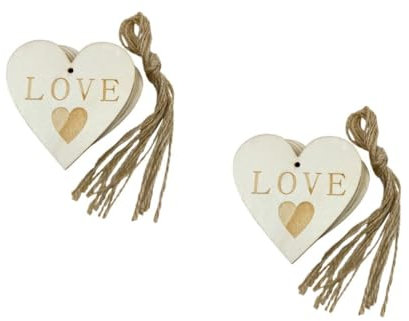 Garneck 2 Sätze Liebe Herzanhänger Favorisieren Kernstück Denkmal Ornamente Girlande Party Blumen Hochzeit Einzigartig Geführte Lichterketten Lüfter Herzen Hölzern 20 Stück * 2