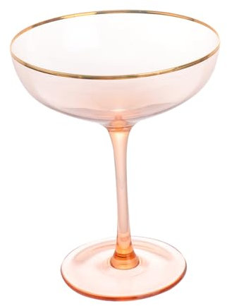 Alipis Creative Cocktail Glass with Gold Rim - 320Ml Coupe Glass for Party Drinking Mojitos Juice and Home Entertaining