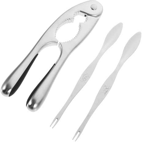 ERINGOGO Set Ustensiles Fruits de Mer Inoxydable Pince Crabe Ergonomique et Couteau Éplucheur Crevette Outil Pratique pour Coquillages et Homard Maison ou Au Restaurant